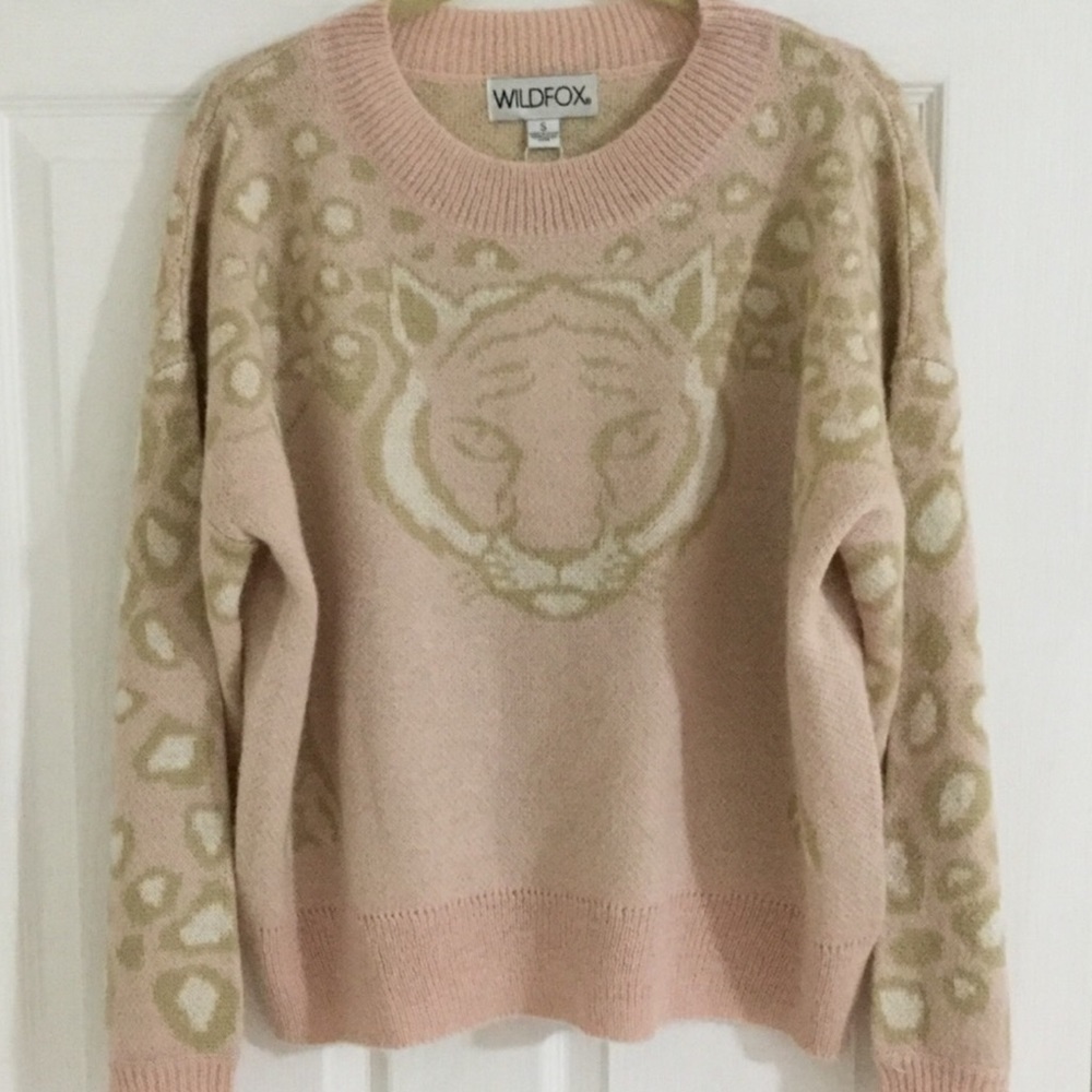Wildfox Feline Lisette Sweater—Rose Smoke
